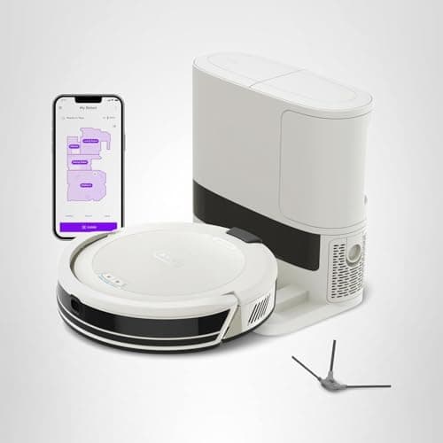 Shark Navigator Robot Vacuum with Bagless 30-Day Capacity Self-Empty Base, Powerful Suction, SmartPath Navigation, Self-Cleaning Brushroll, for Carpets & Hard Floors, White, AV2110S 10