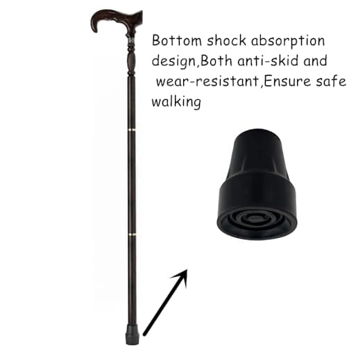 URFORESTIC Handmade Wooden Walking Cane,Solid Wooden Cane for Men and Women, Ergonomic Walking Stick for Senior, Elderly,36 Inch Height(Dark Brown) 6