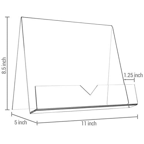 MyGift Cookbook Stand, Clear Cookbook Holder, Premium Acrylic Book Display Stand for Recipe Book/IPad/Tablet, Book Reding Holder for Coffee Table and Kitchen Counter 5