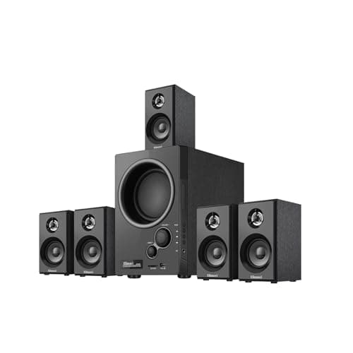 Elimavi 5.1 Surround Sound System with 5.5'' Subwoofer Stereo System for Home with 2.5'' Midrange Home Theater Speakers, Home Speaker System with 3.5-RCA/USB/Wireless/AUX Audio Inputs