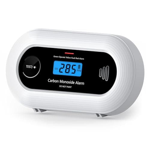 Carbon Monoxide Detector, Portable 10-Year Battery CO Alarm with Digital LCD Display, Battery Powered CO Detector for Home, Office and Travel