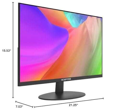 Sceptre IPS 24-Inch Computer LED Monitor 1920x1080 1080p HDMI VGA up to 75Hz 300 Lux Build-in Speakers 2021 Black (E249W-FPT) 6