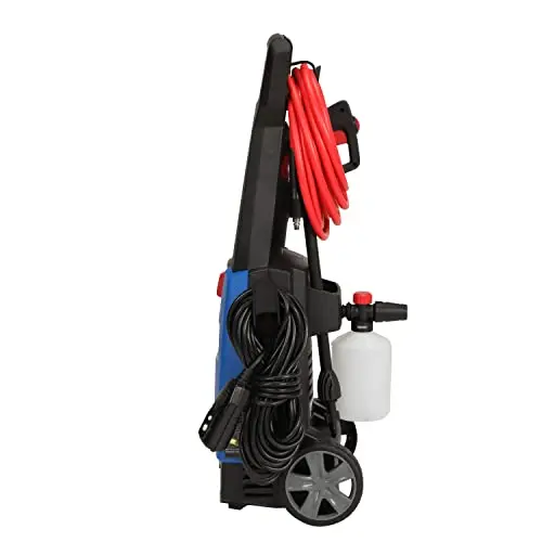 AR Blue Clean, BC142HS Electric Pressure Washer, 1700 PSI, 1.7 GPM, 11 AMP, 15 Degree Nozzle, Easy Squeeze Spray Gun, Foam Cannon, Extension Lance, 25' Hose, Compact Ergonomic Handle Design, 18 Lbs 6
