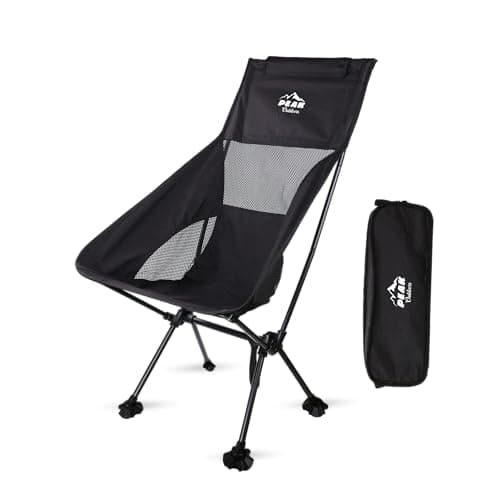 Peak Outdoors Backpacking Chair Lightweight Camping Chair – High Back Ultralight Folding Camp Chair with Storage Bag, Compact Portable Tall Hiking Chair and Beach Chair