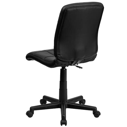 Flash Furniture Clayton Mid-Back Tufted Vinyl Upholstered Swivel Desk Chair with Padded Seat, Modern Adjustable Height Padded Office Chair, Black 6
