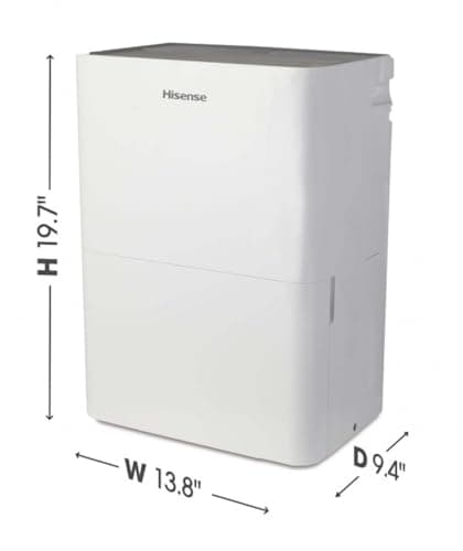 Hisense 35-Pint Dehumidifier, 3 Speed (Lo,Hi, Auto ), Noise Level 48 dB, Compact size, Auto shut-off, 115v, Up to 3000 sq ft, DH5022K1W - (Renewed) 5