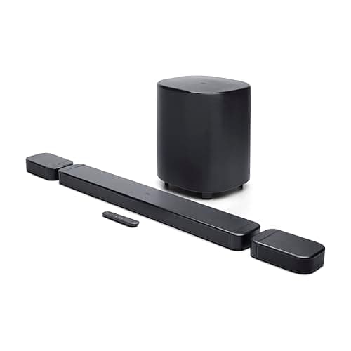 JBL Bar 700MK2-7.1 Channel soundbar System with Detachable Speakers and Dolby Atmos, 780W max Output Power and a 10" Wireless subwoofer, Works with Voice Assistant-Enabled Speakers (Black)