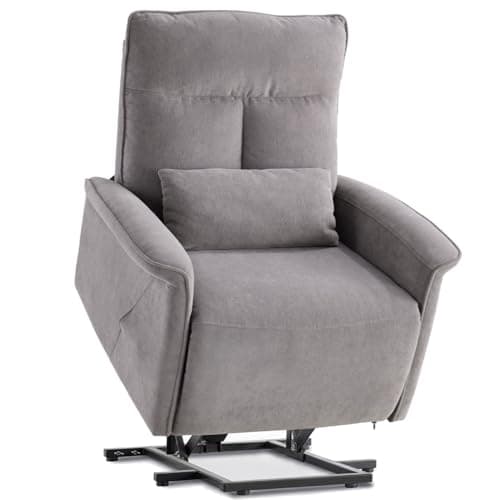 ONBRILL Power Lift Recliner Chair for Elderly, Recliner Chairs for Adults, Lay Flat Lift Chairs Recliners with Remote, Heavy Duty Reclining Chair for Living Room, Bedroom (Grey)