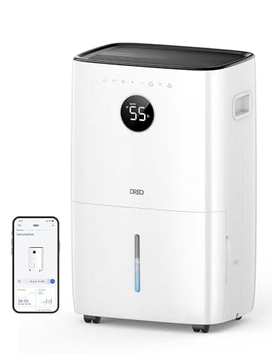 DREO 110-Pint Smart Dehumidifier for Basement, 4500 Ft² for Large Room, 2 Gallon Water Tank, Auto/Comfort/Constant Mode Dehumidifiers for Home, Bedroom, Bathroom, with Drain Hose, Black, 711S