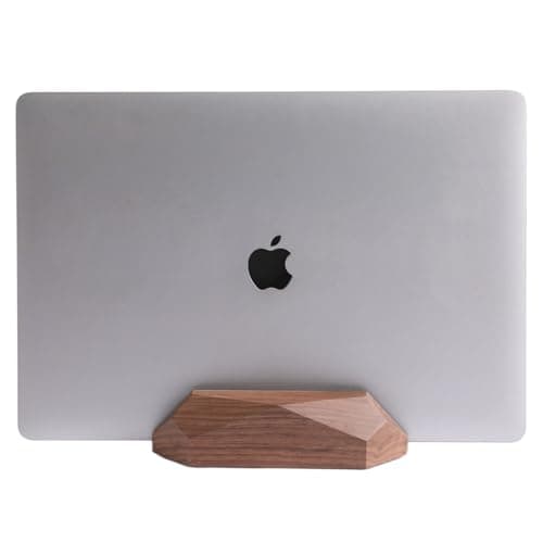 Nuvograin Adjustable Vertical Laptop Stand, MacBook Holder Wood, Wooden Laptop Stand,Vertical Laptop Holder for Desk, Width Adjustable Dock Fits All MacBook/Surface Pro