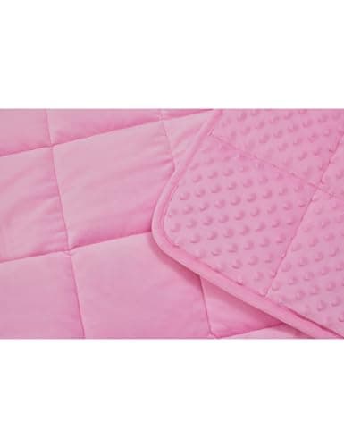 TONGDADA Minky Weighted Blanket | 40''x60'',10lbs | Cozy and Soft Minky Weighted Throw Blanket | Luxury Velvet with Premium Glass Beads | Pink Minky 5