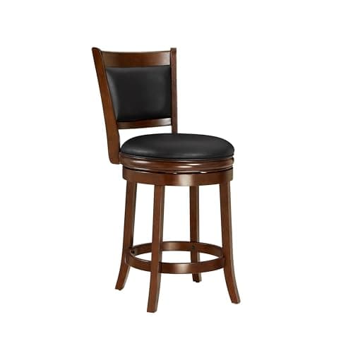 Ball & Cast Swivel Counter Height Barstool 24 Inch Seat Height Cappuccino Set of 1, Black & Cappuccino