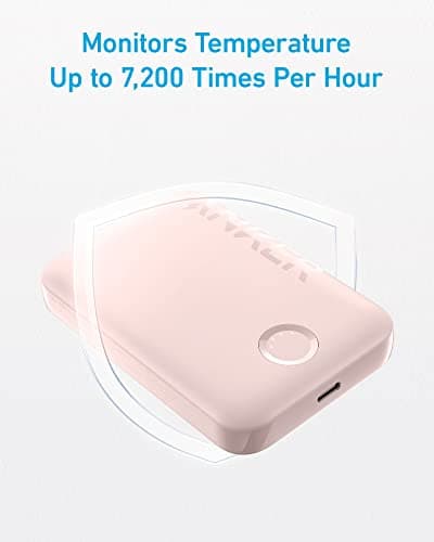 Anker 321 MagGo Battery (PowerCore Magnetic 5K), 5,000mAh Magnetic Wireless Portable Charger, Compatible with iPhone 15/15 Plus/15 Pro/15 Pro Max, iPhone 14/13/12 Series（Pink） 5