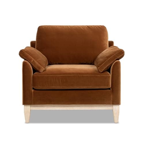 Jennifer Taylor Home Pasadena 36" Wide Modern Farmhouse Accent Arm Chair, Burnt Orange Performance Velvet