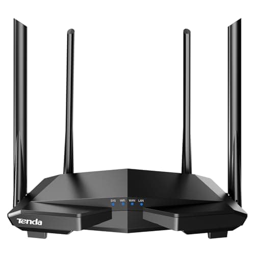 Tenda AC1200 Smart WiFi Router, High Speed Dual Band Wireless Internet Router with Smart APP, 4 x 100 Mbps Fast Ethernet Ports, Supports Guest WiFi, Access Point Mode, IPv6 and Parental Controls(AC6)