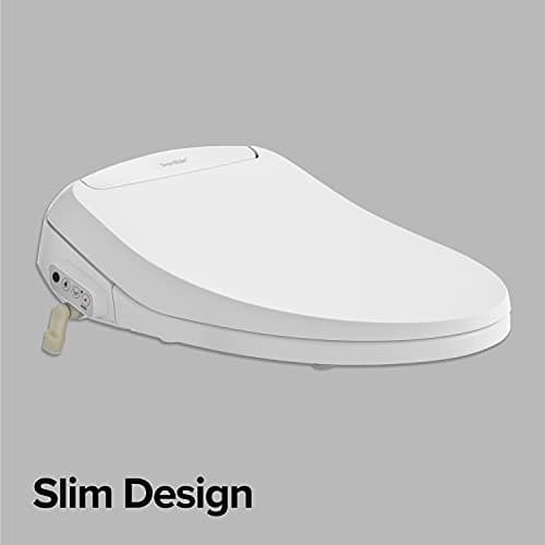 SmartBidet® SB-100R Electric Smart Bidet Seat for Elongated Toilets with Remote Control, Stainless Steel Nozzle with Removable Nozzle Cap, Slim 9