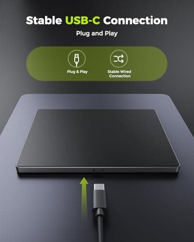 seenda Trackpad, External USB Touchpad High Precision Aluminum Track Pad with Multi-Touch Navigation Plug and Play for Windows 11/10 Desktop/Laptop/Notebook Computer PC (Black) 5