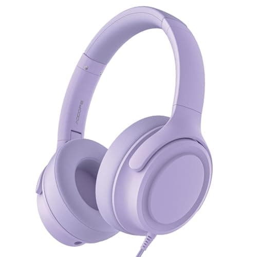 ADOOPE Wired Over-Ear Headphones with USB C Connector, Hi-Fi Stereo Sound, Noise-Isolating Ear Cups, Comfortable Fit for USB C Devices (No Bag, Purple)