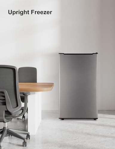 Upright Freezer, 3.2 Cu Ft Mini Small Freezer for 1-2 People, Portable Compact Freezer with 3 Plastic Baffles, 4D Cooling & 40dB Ultra-Quiet, Fast Freeze (-13°F) - Silver 9