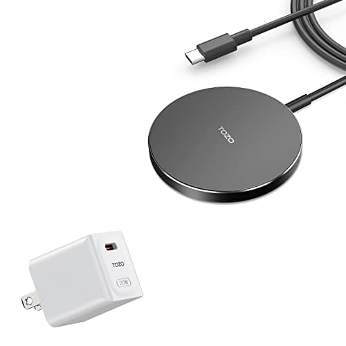 TOZO Upgraded W6 Wireless Magnetic Charger & C1 USB C Charger 20W PD Power Adapter Compatible with iPhone 16/16 Plus/16 Pro Max /15/14/13/SE/12 Series, Samsung Galaxy S24/S23/S22 Series