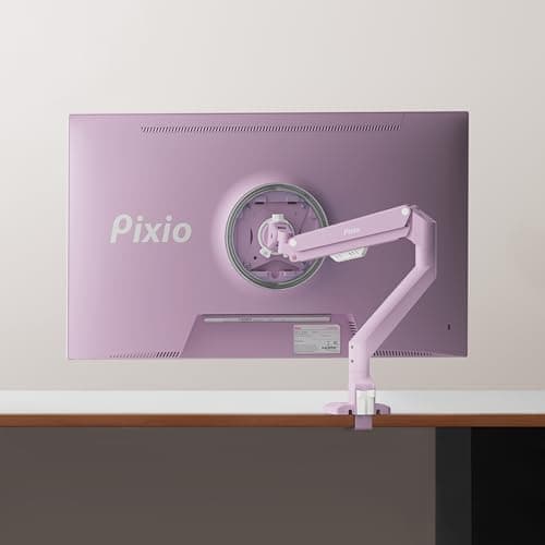 Pixio PS1S Wave Pink Single Monitor Arm Stand Desk Mount - Fits up to 32 inches Monitors and up to 19.8lbs. VESA Compatibility and Integrated Cable Management 7