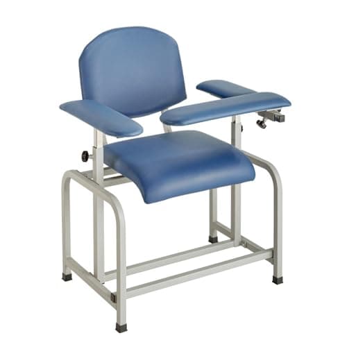 VivaComfort Blue Phlebotomy Chair with Adjustable Armrest, Blood Draw Chair, Large Weight Capacity Comfortable Lab Medical Chair