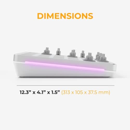 GLORIOUS Gaming GMMK 2 Full Size (96%) Barebones (Frame Only) - Mechanical Gaming Keyboard Frame, Full Size (96%), Aluminium, Customisable, Per Key RGB, American QWERTY Layout - White 8