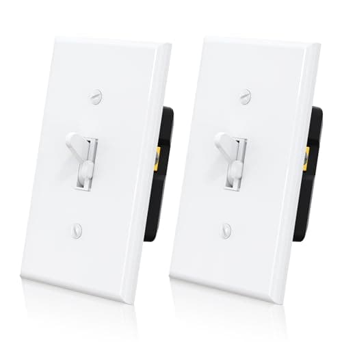 ELEGRP Digital Toggle Dimmer Switch for Dimmable LED, CFL and Incandescent Light Bulbs, Single Pole or 3-Way Toggle LED Dimmer Light Switch, Wall Plate Included, UL Listed, 2 Pack, White