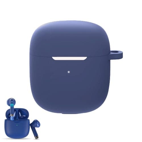 smaate Silicon Case Cover Compatible with Jxrev J51 Wireless Earbuds, Protective Skin with Carabiner, with Hole for Charging