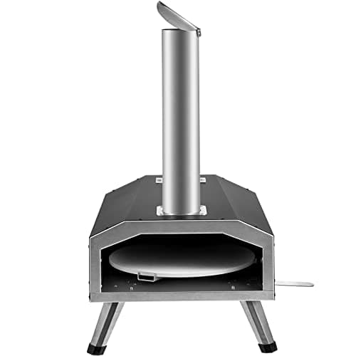 VEVOR Multi-fuel Outdoor Pizza Oven, 12-inch Gas & Wood Fired Pizza Maker with Auto Rotatable Stone, Portable Pizza Ovens for Outside Backyard Camp, Carry Cover, Shovel, CSA Certified, Black 10