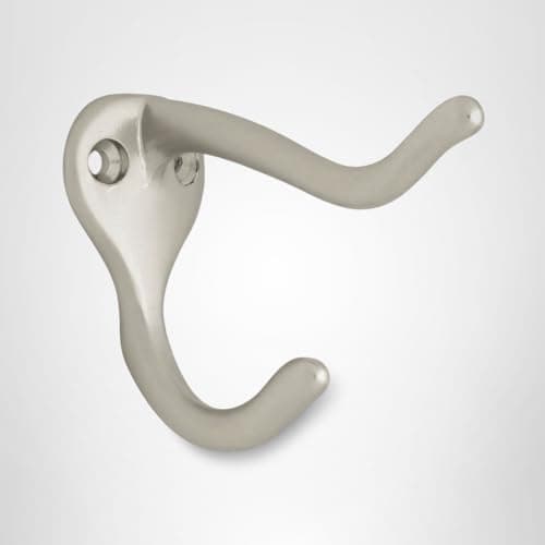 Franklin Brass Heavy Duty (1-Pack) Coat and Hat Wall Hooks Double Hooks for Mounted Hanging Matte Nickel Wall Mount Hanger Backpack, Purse, Bag, Towel Organization Decorative Wall Hooks B59303G-SN-C 7