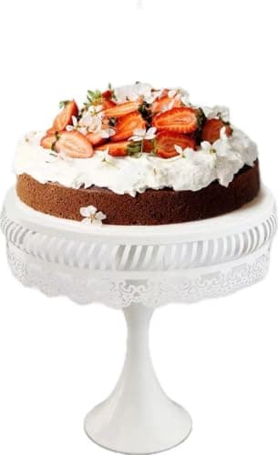 Fashionstorm 10.6 Inch Round Metal Cake Stand Dessert Display Stand for Wedding Party, Cake Stand - White Round Cake Stand, Wedding Cake Stand, Birthday Cake Stand, Party Cake Stand