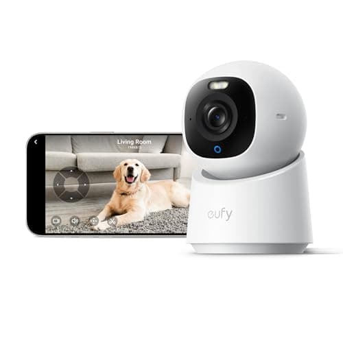 eufy Security Indoor Camera E30, Latest Generation, 4K UHD Security Camera, Pet/Dog/Baby Camera with Phone app, Color Night Vision, Human/Pet Auto Tracking, 360° Coverage, Works with Homekit, White