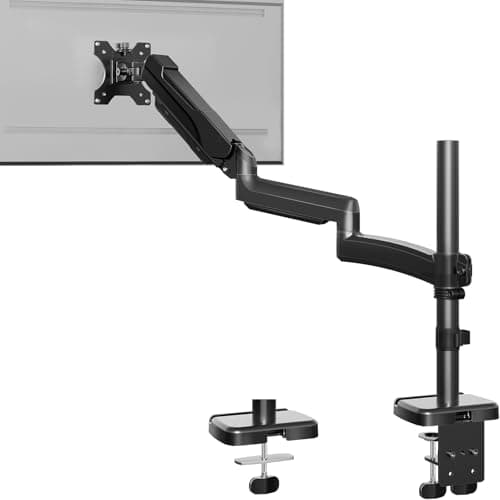 ErgoFocus Long Arm Monitor Mount, 13 to 32 inch Computer Desk Mount, Extra Long Adjustable Stand, Hold up to 19.8lbs, Tall Arm with Tilt, Swivel, Rotation, VESA 75/100mm