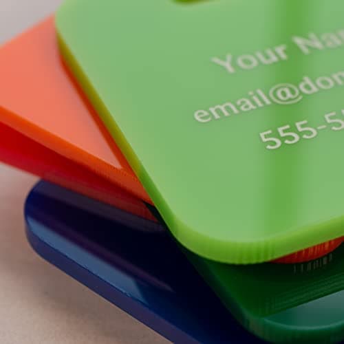 Custom Luggage Tags (3 or 6 Pack) - Personalized Unique Suitcase & Backpack Travel, Durable, Waterproof & Heavy Duty (Orange) 6