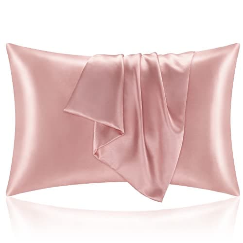BEDELITE Satin Pillowcase for Hair and Skin, Super Soft and Cooling Similar to Silk Pillow Cases 2 Pack with Envelope Closure, Gift for Women Men(20"x26" Standard Size, Rose Pink)