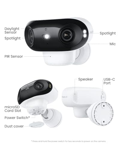 REOLINK Argus 4 Pro 4K Solar Security Cameras Wireless Outdoor, 180° Dual-Lens 8MP Camera for Home Security, ColorX Night Vision, Smart People/Vehicle/Animal Detection, No Subscription, Local Storage 10