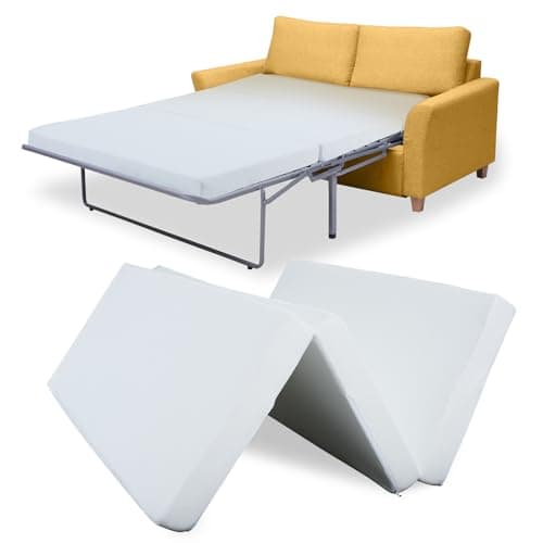 SUNYRISY Foldable Sofa Bed Replacement Mattress Memory Foam 4 inch Pull Out Sofa Couch Bed Trifold Mattress Full Size for Convertible Sleeper, 72" L x 53" W x 4" H
