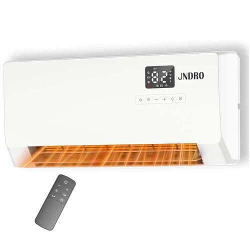 24-Inch Wall Mounted Electric Heater - 1500W Indoor Space Heater with LED Display, 3 Heat Settings, Oscillating Fan, Electric Heater for Bedroom Office Bathroom