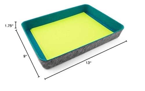 Three by Three Seattle Felt Like It! 13 x 9.5 Inch Felt Tray Drawer Organizer, Fits Standard Letter Size Paper Sheets (Blue) 7