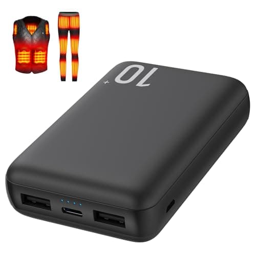 UDORANE 5V 2A Heated Vest Battery Pack for Heated Jacket 10000mAh Power Bank for Heated Clothing