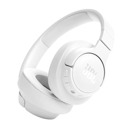 JBL Tune 720BT - Wireless Over-Ear Headphones with JBL Pure Bass Sound, Bluetooth 5.3, Up to 76H Battery Life and Speed Charge, Lightweight, Comfortable and Foldable Design (White) (Renewed)