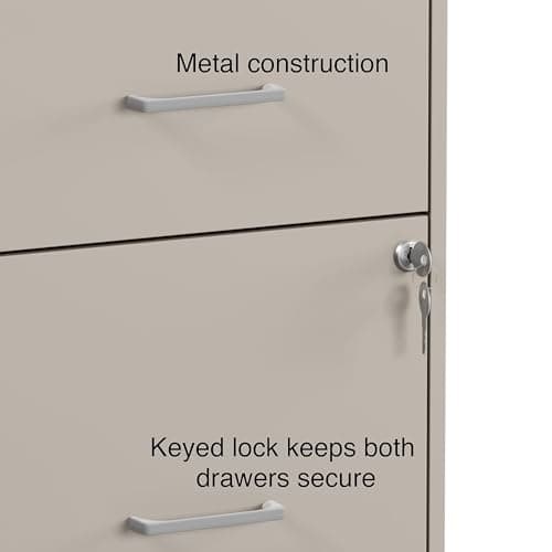 STAPLES Vertical File Cabinet for Letter/Legal Files, 2-Drawer, Letter/Legal Compatible, Locking, Putty 7
