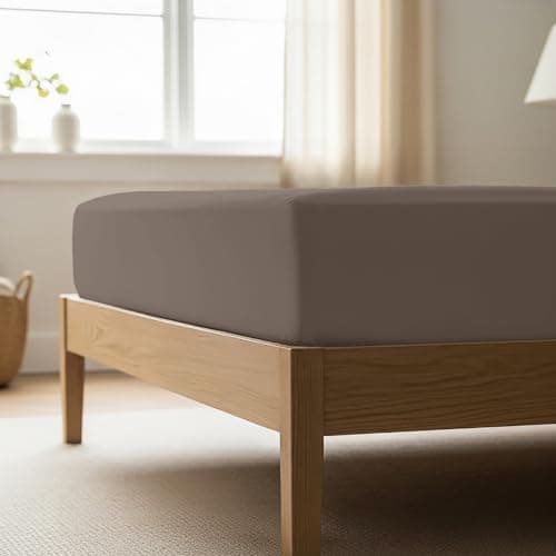 Mellanni Queen Fitted Sheet - Iconic Collection Bedding Sheets with up to 16 inch Deep Pocket - Soft & Cooling - Fade & Stain Resistant - 1 PC (Queen, Dark Taupe)