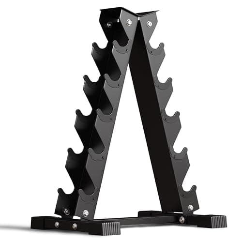 ACENFC Barbell A-Frame Dumbbell Weight Rack, Dumbbell Rack Stand Only, Weight Rack for Dumbbells 5 Tier with 500 LB Weight Capacity, Home Gym Storage Solution (Black)