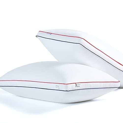 Bedufsar Bed Pillows for Sleeping, Standard Size Pillows Hotel Quality Set of 2, Firm and Supportive Gusseted Pillows for Side and Back Sleepers, Cooling Down Alternative Fluffy Soft Pillow (20x26 in) 6