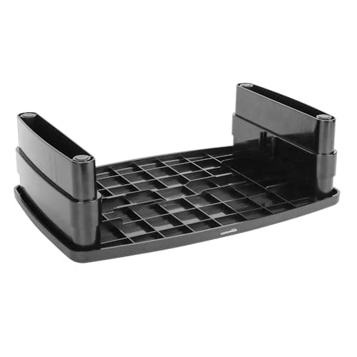 Amazon Basics Height Adjustable Monitor Stand Riser with Storage Organizer, Multifunctional Desk Accessories for Reduced Neck Strain - Fits Monitors, Laptops Up to 22lbs, Black 6