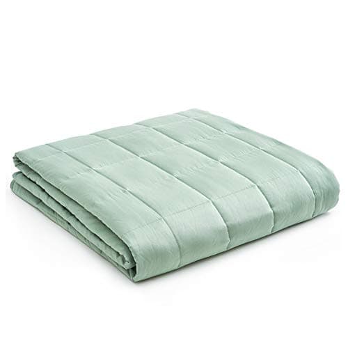 YnM Weighted Blanket,Heavy 100 Percent Oeko-Tex Certified Cotton Material, Bed Blanket for One Person of 140lbs, Ideal for Queen/King Bed (60x80 Inches, 15 Pounds, Sprout Green)