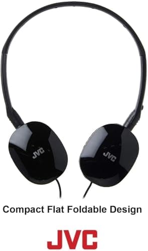 JVC Flats On-Ear Wired Headphones - Flat Foldable Design - 30mm Driver for Powerful Sound - Soft Ear-Pads for Comfort – Steel Headband - Lightweight & Portable - PC/Laptop/Gaming - 3.5mm Slim Plug 8