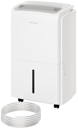 hOmeLabs 4000 Sq. Ft. Dehumidifier with Pump - Ideal for Large Rooms, Home Basements and Whole House - Powerful Moisture Removal and Humidity Control - 50 Pint Capacity